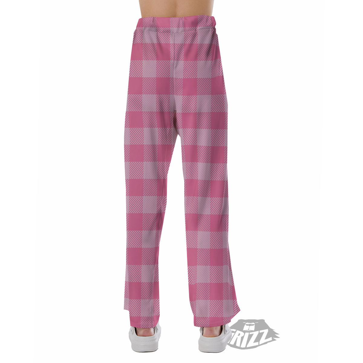 Check Pink Print Pattern Pajama Pants-grizzshop