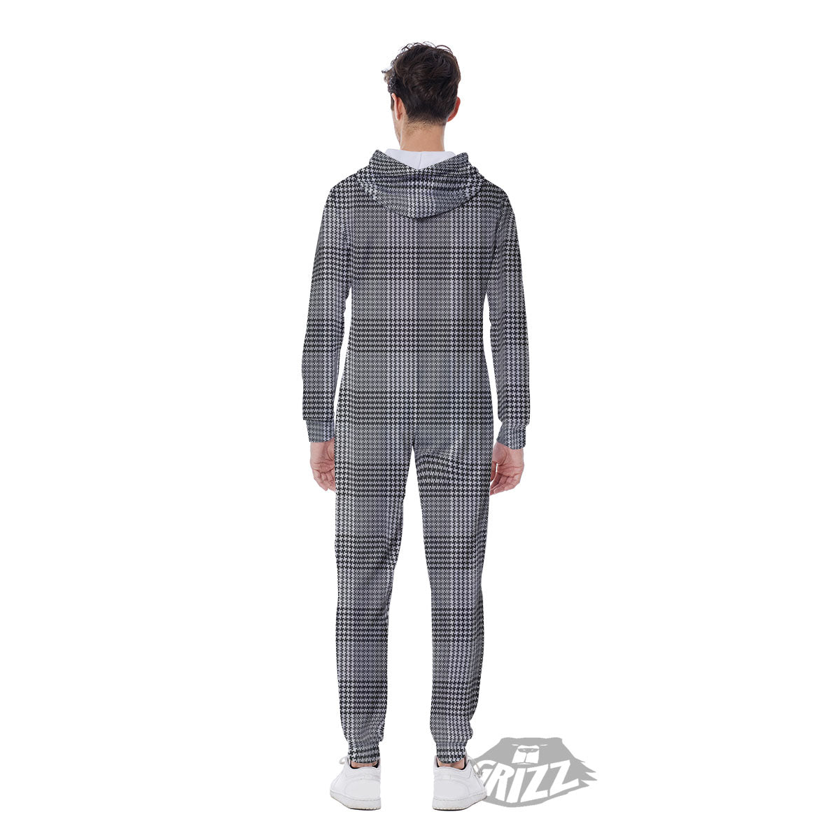 Check Prince Of Wales Print Pattern Men's Jumpsuit-grizzshop