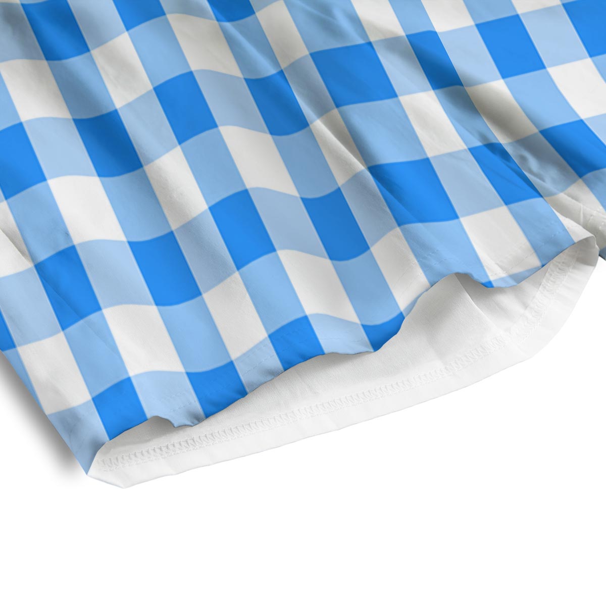 Check Sapphire Blue Print Pattern Men's Athletic Shorts