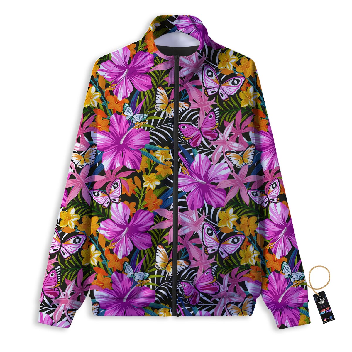Check Sapphire Blue Print Pattern Track Jacket-grizzshop