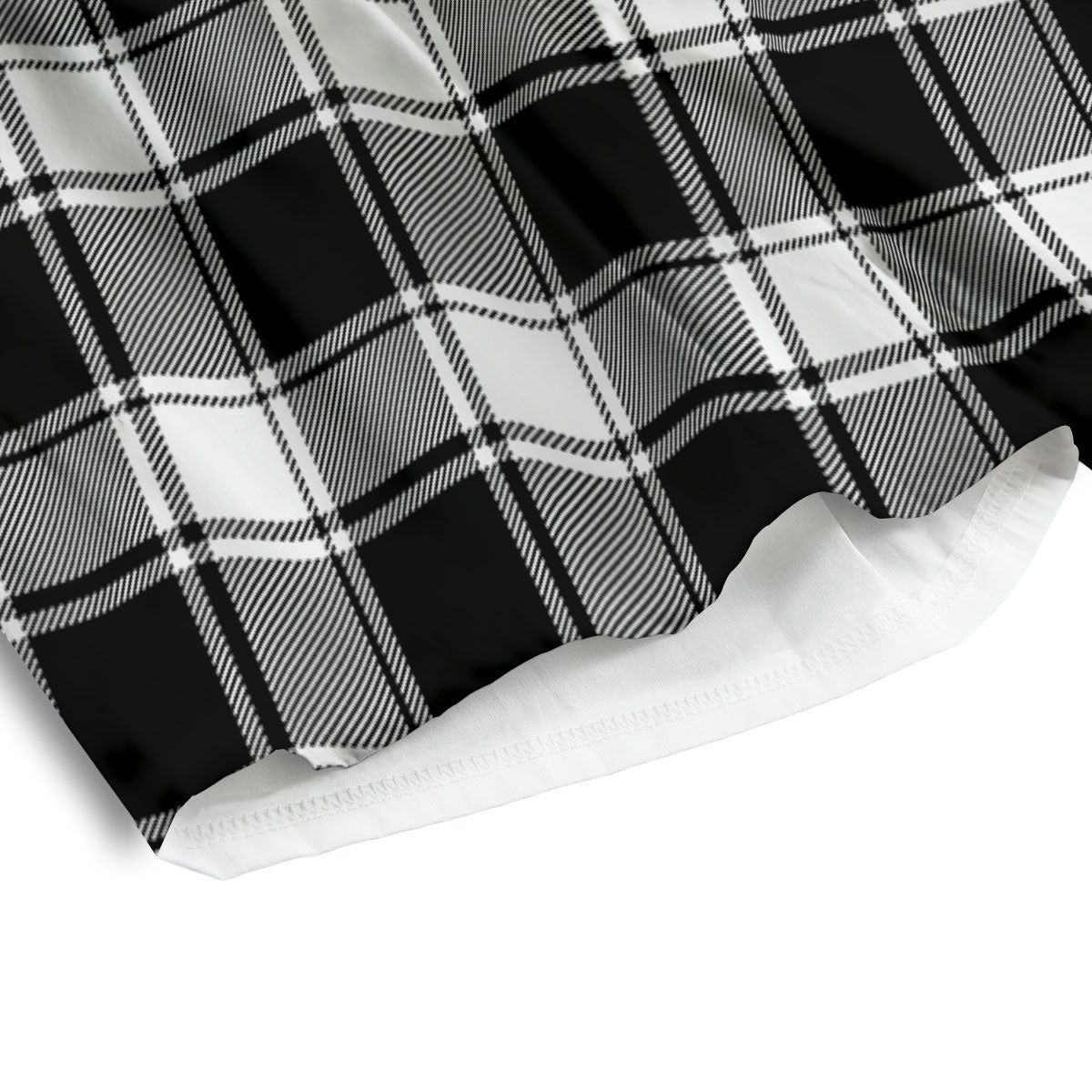 Check White And Black Print Pattern Men's Athletic Shorts