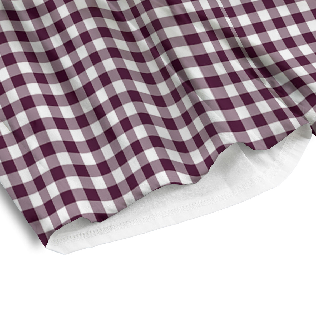 Check White And Burgundy Print Pattern Men's Athletic Shorts