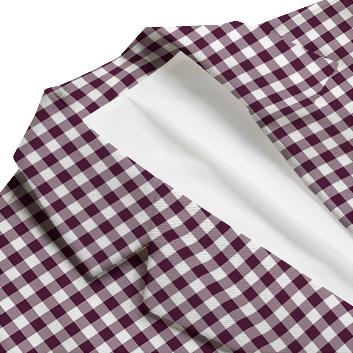 Check White And Burgundy Print Pattern Men's Blazer-grizzshop