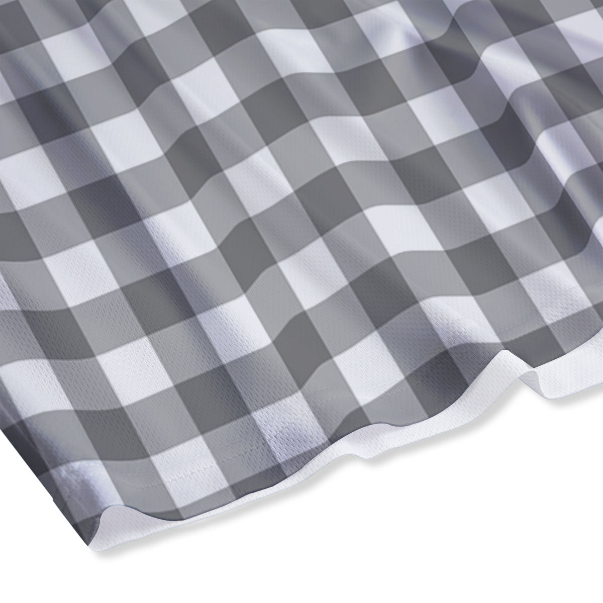 Check White And Grey Print Pattern Mesh Shorts