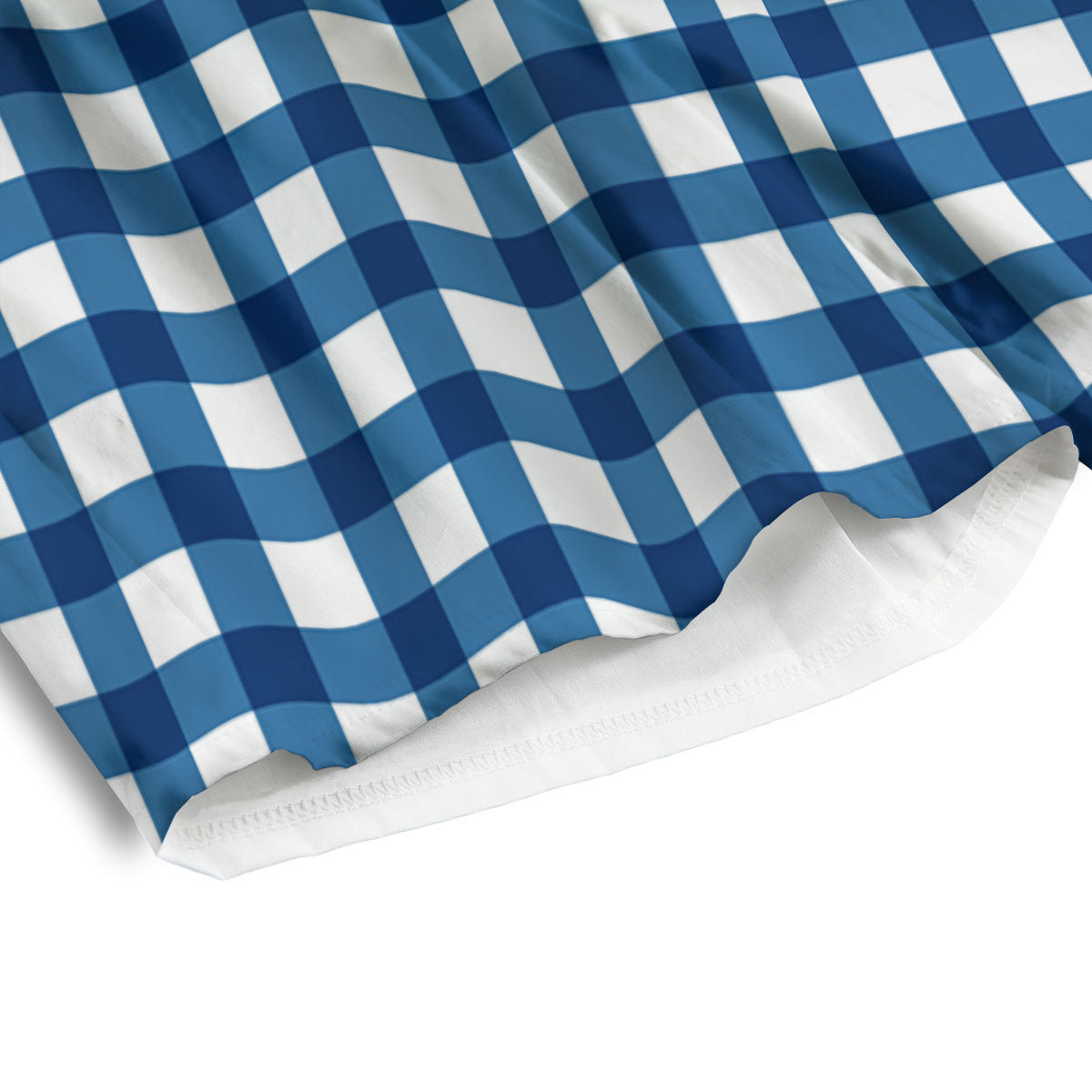 Check White And Navy Print Pattern Men's Athletic Shorts