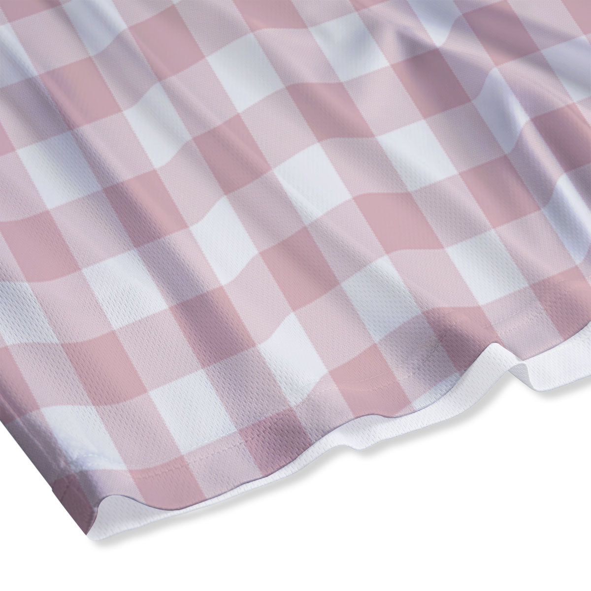 Check White And Pink Print Pattern Mesh Shorts