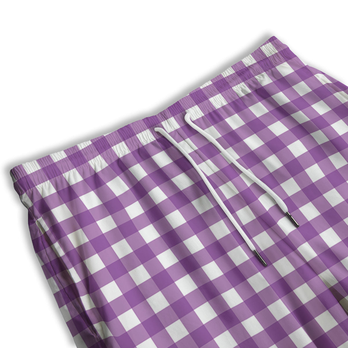 Check White And Purple Print Pattern Men's Athletic Shorts