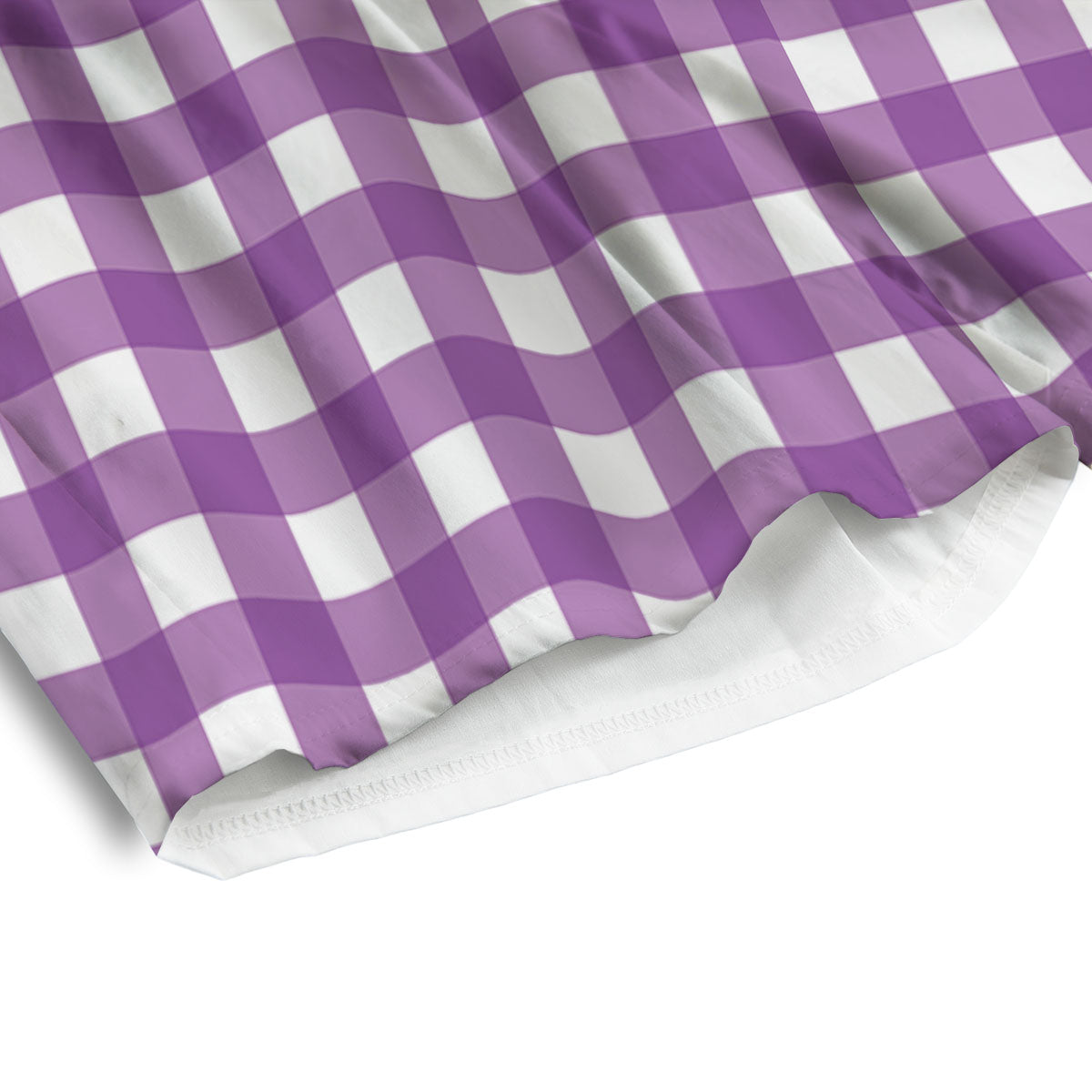 Check White And Purple Print Pattern Men's Athletic Shorts