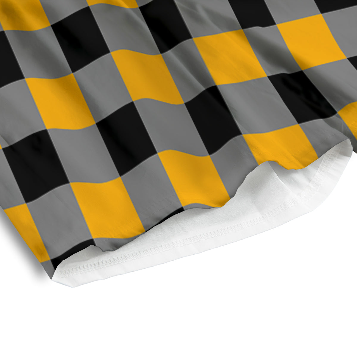 Check Yellow And Black Print Pattern Men's Athletic Shorts