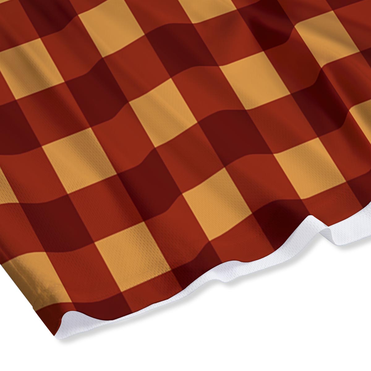 Check Yellow And Red Print Pattern Mesh Shorts