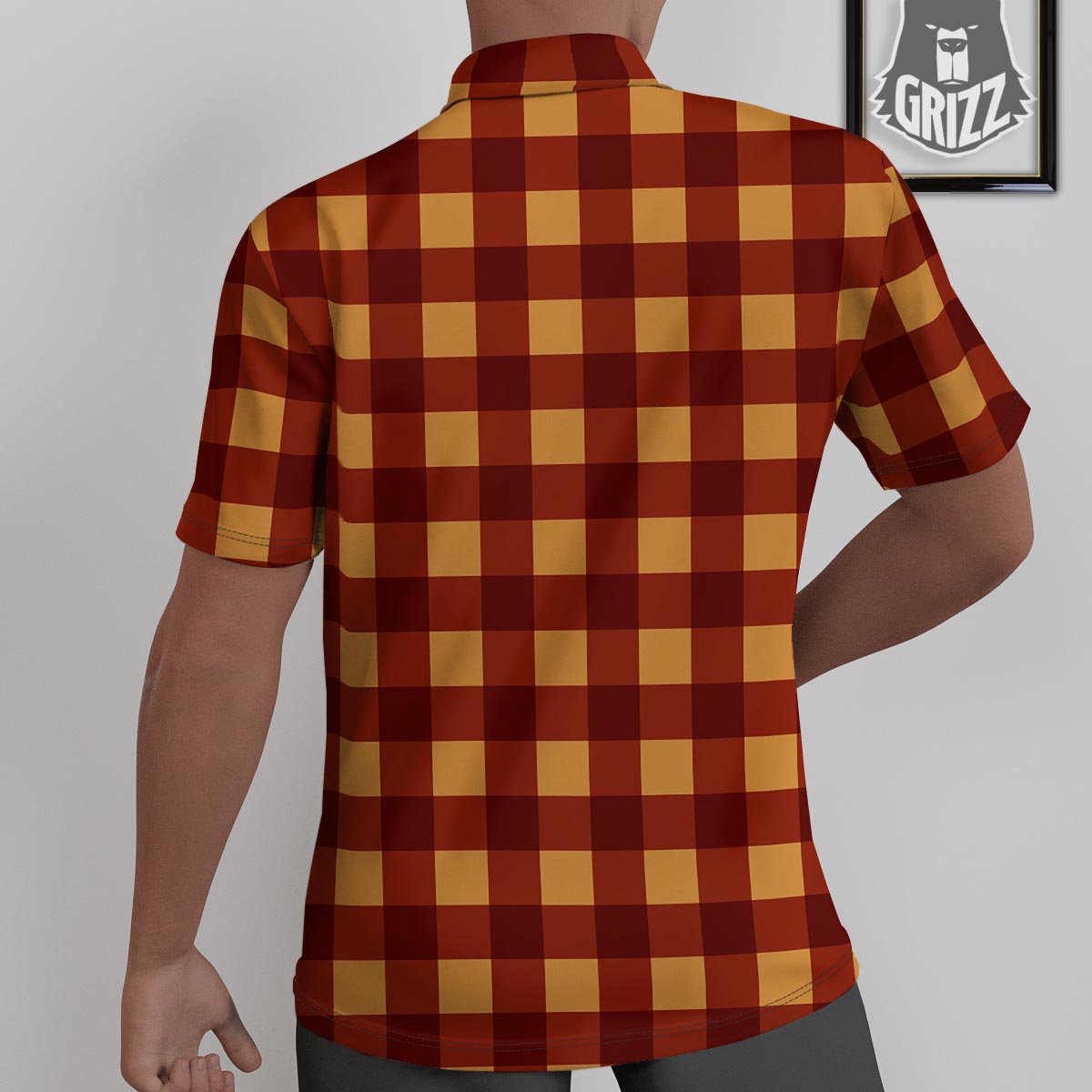 Check Yellow And Red Print Pattern Untucked Shirts-grizzshop