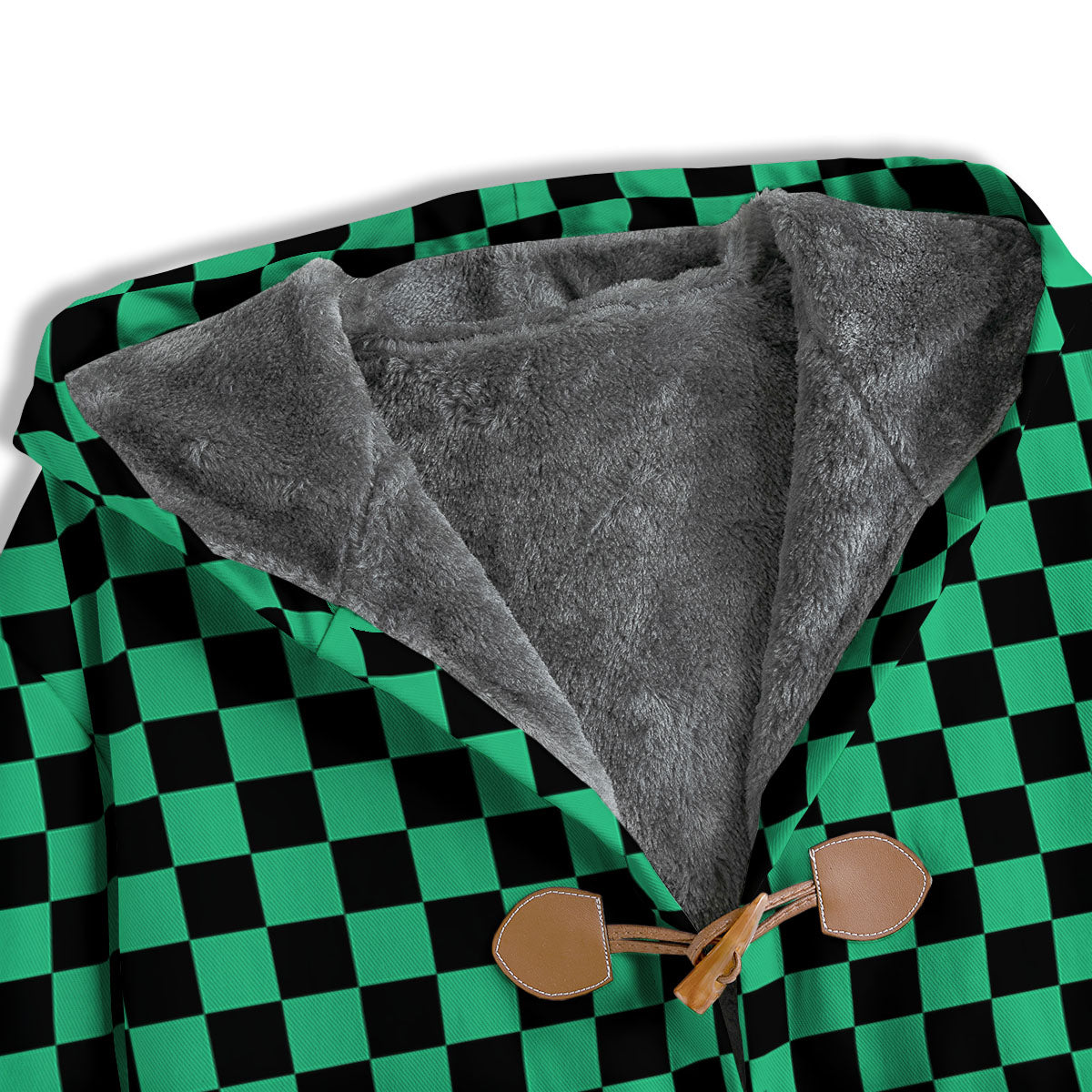 Checkered Black And Green Print Pattern Men's Windbreaker Jacket-grizzshop
