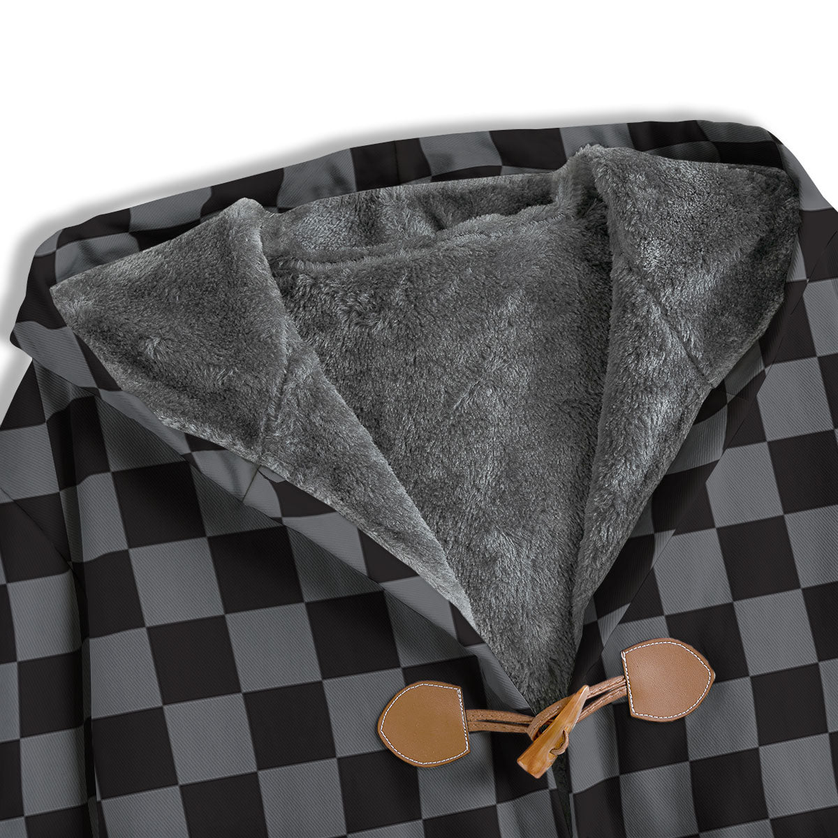 Checkered Black And Grey Print Pattern Men's Windbreaker Jacket-grizzshop