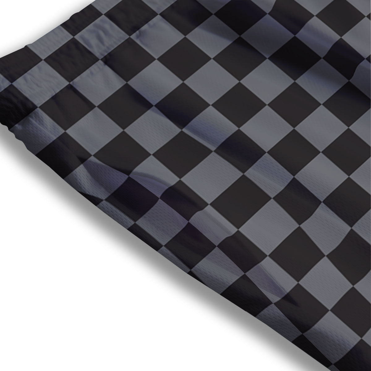 Checkered Black And Grey Print Pattern Mesh Shorts