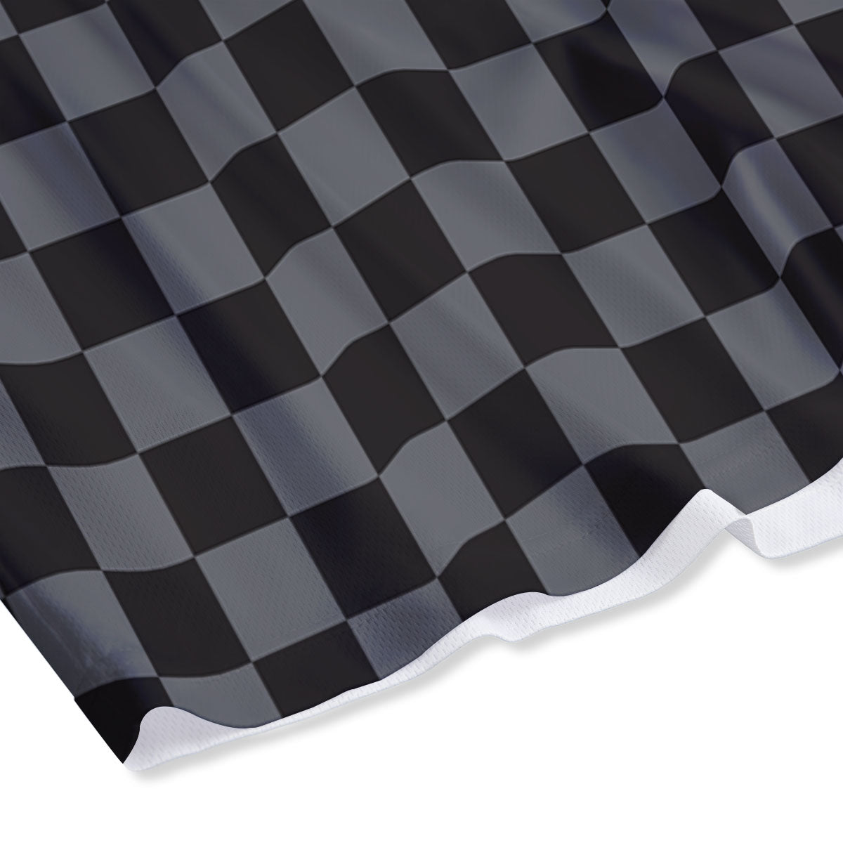 Checkered Black And Grey Print Pattern Mesh Shorts