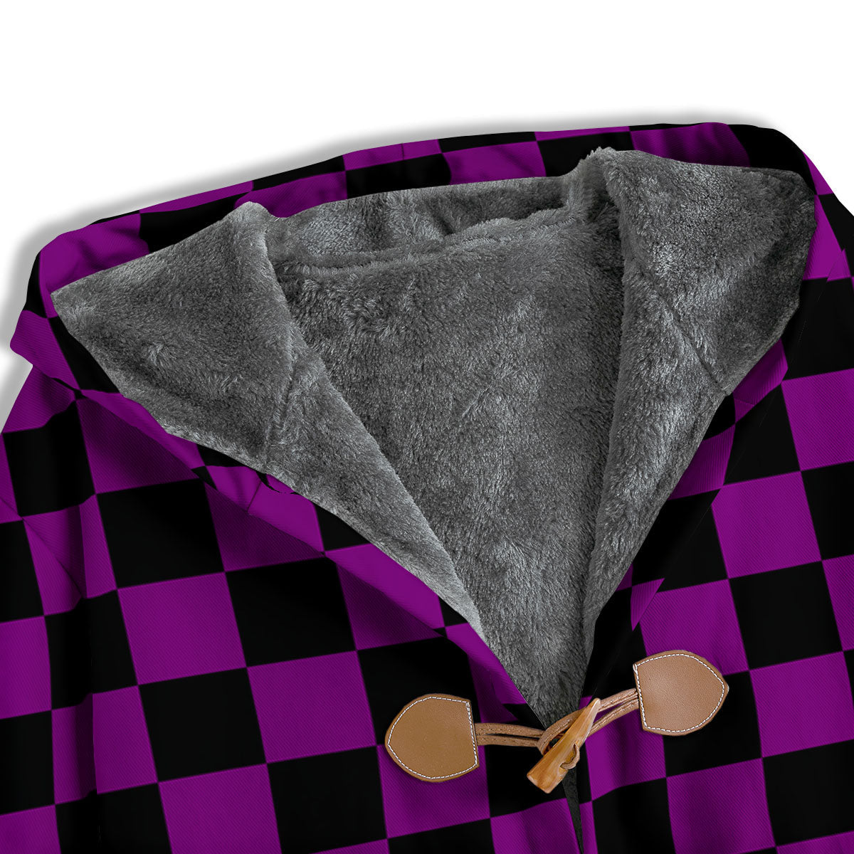 Checkered Black And Purple Print Pattern Men's Windbreaker Jacket-grizzshop