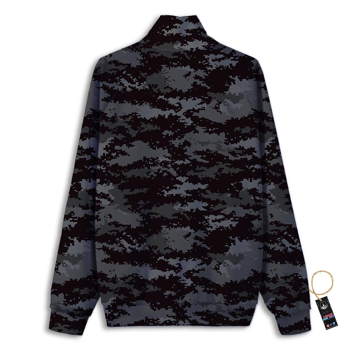 Checkered Black And Purple Print Pattern Track Jacket-grizzshop
