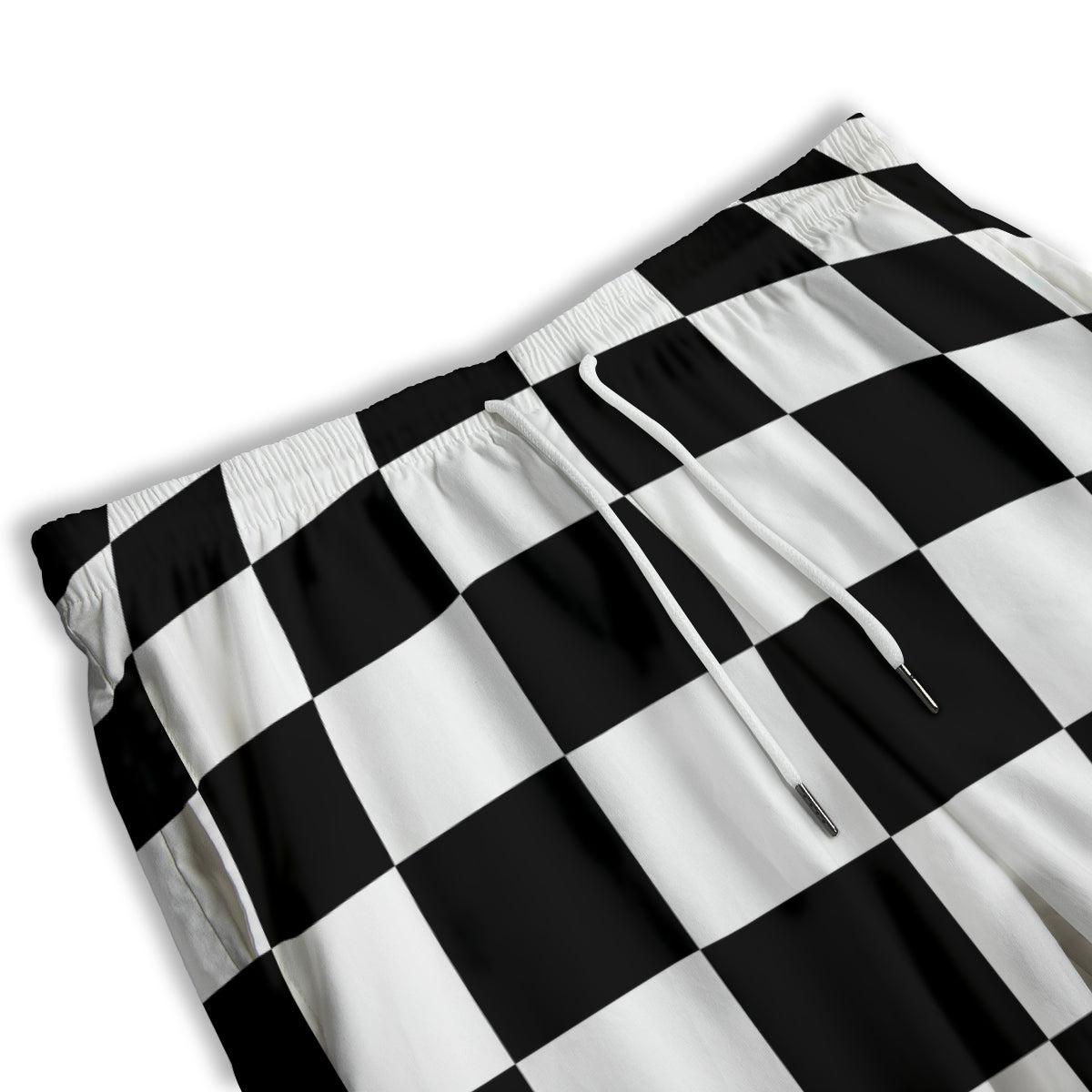 Checkered Board And Convex Shape Print Men's Athletic Shorts