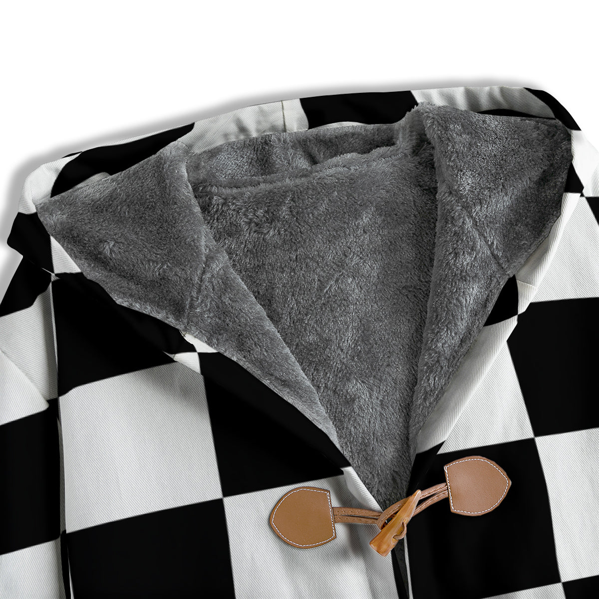 Checkered Board And Convex Shape Print Men's Windbreaker Jacket-grizzshop
