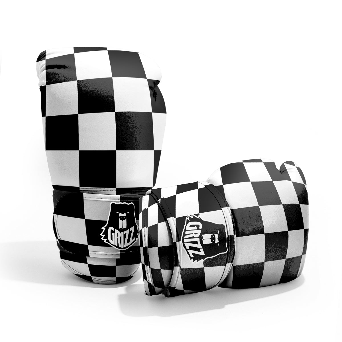 Checkered Board And Convex Shape Print Pro Boxing Glove