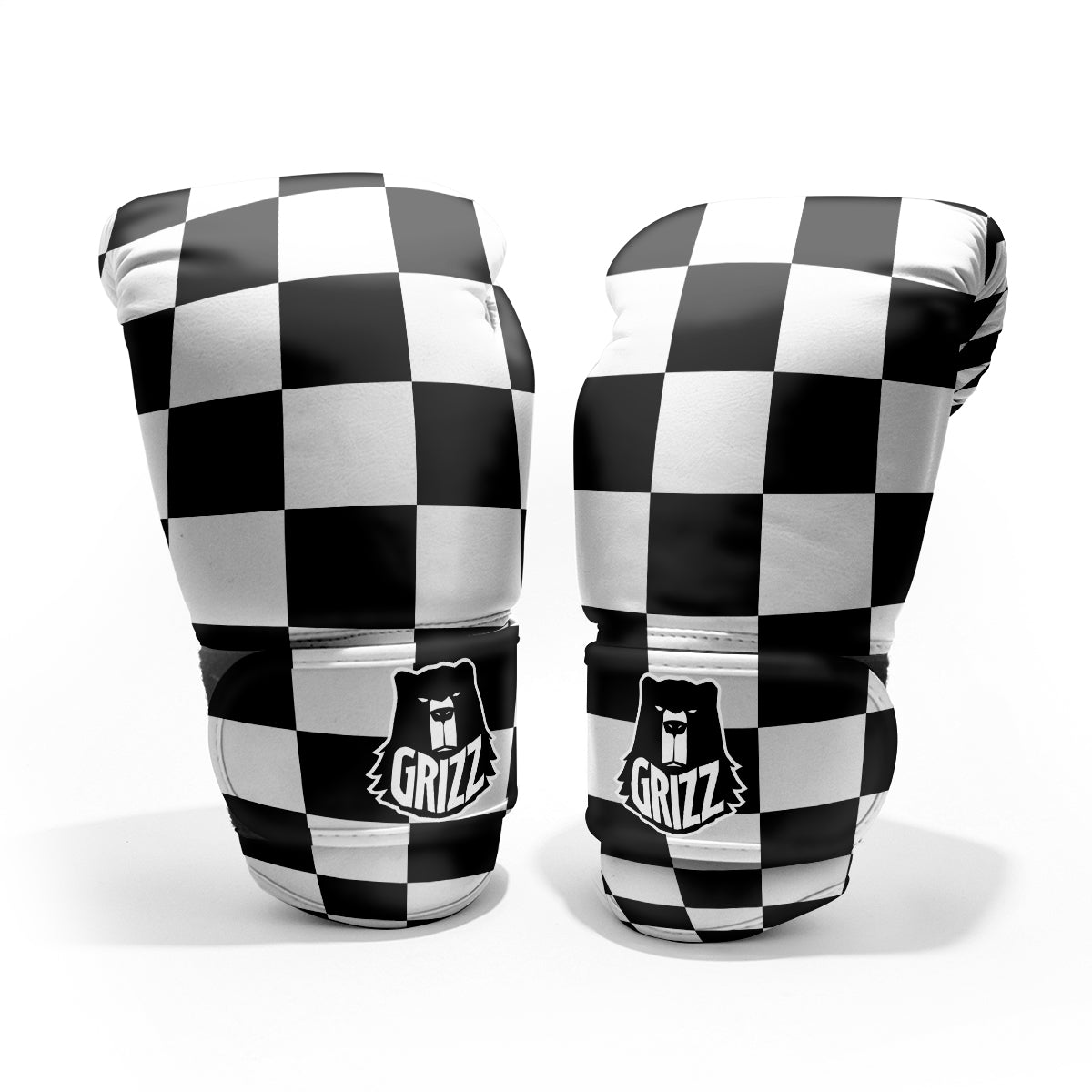 Checkered Board And Convex Shape Print Pro Boxing Glove