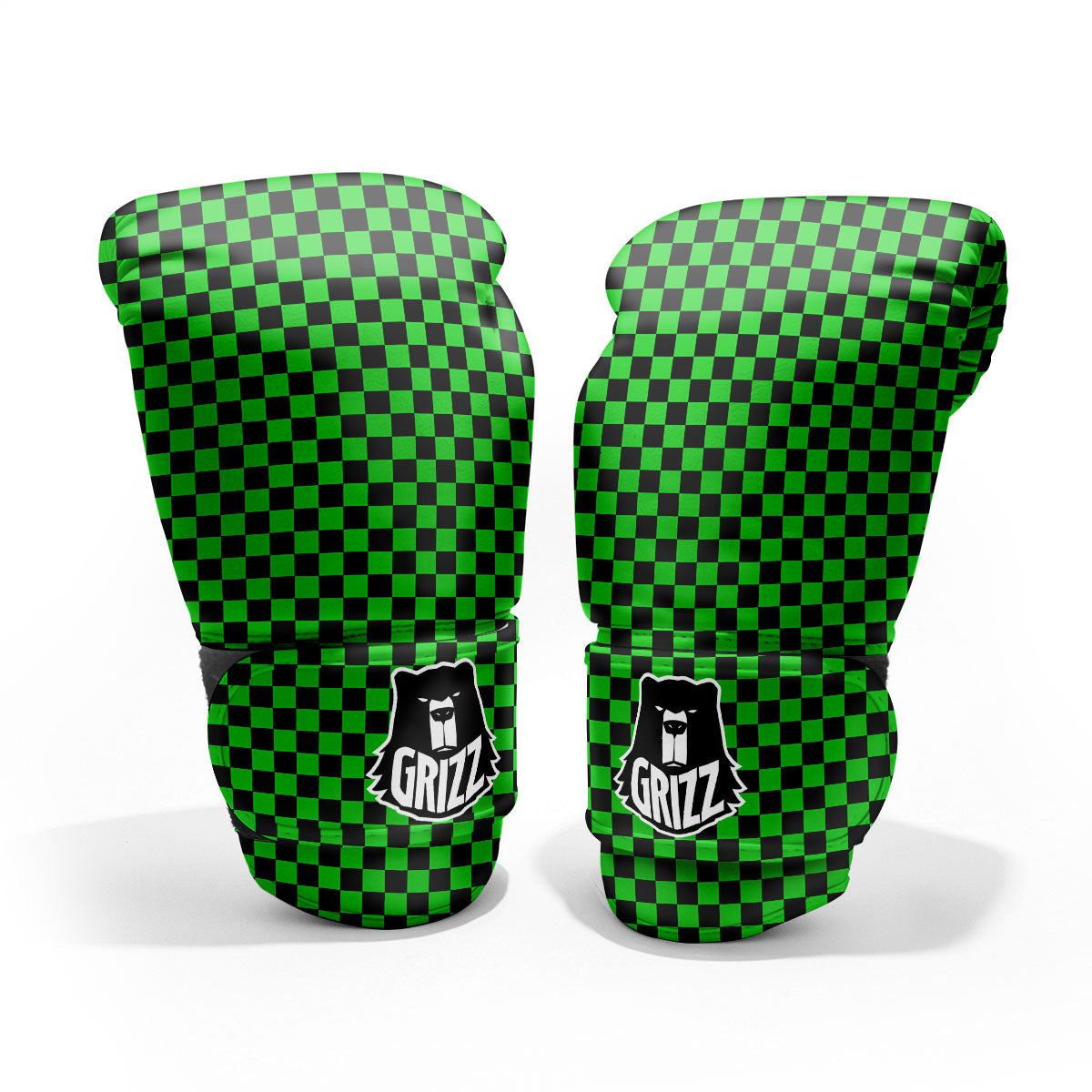 Checkered Green And Black Print Pro Boxing Glove