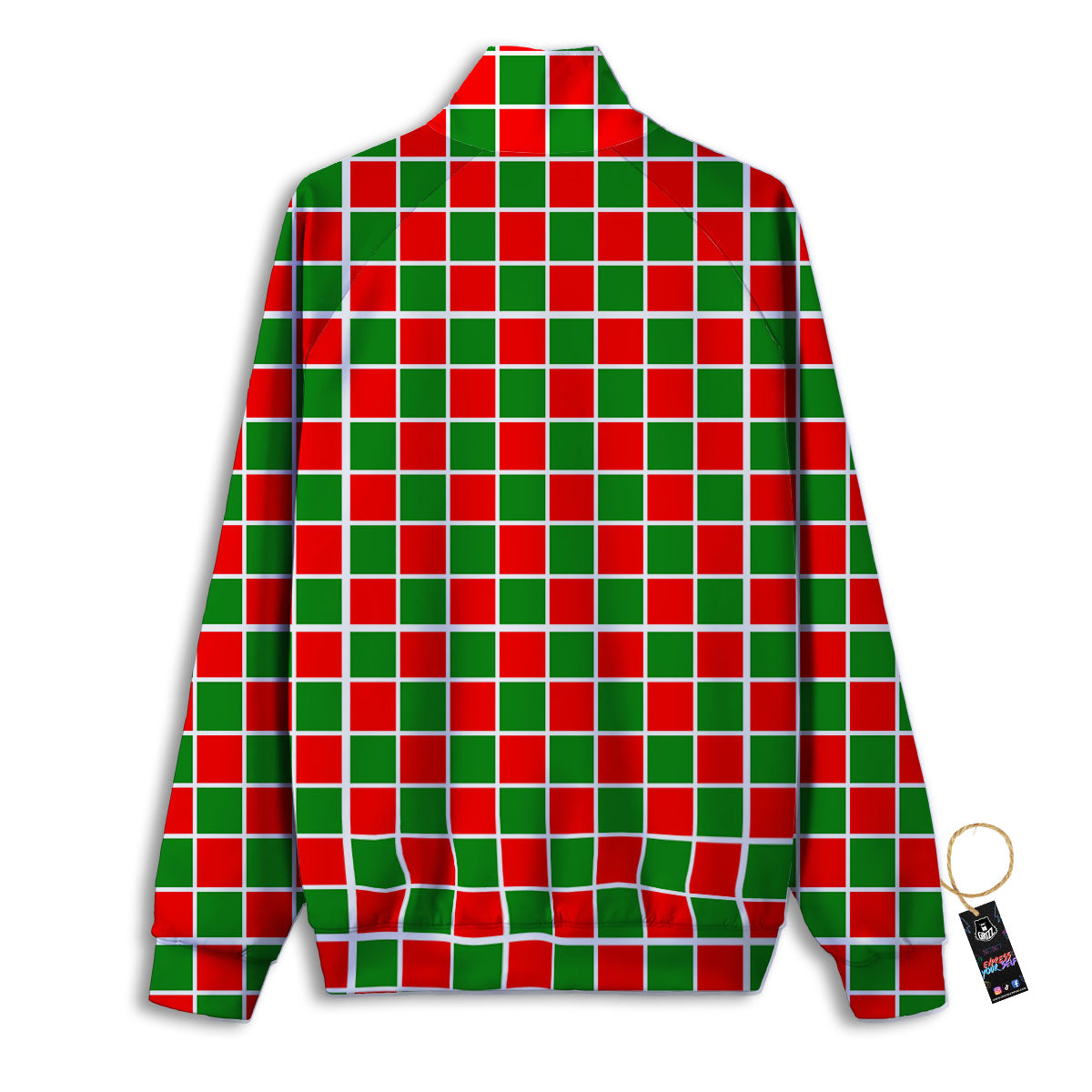 Checkered Merry Christmas Print Pattern Track Jacket-grizzshop