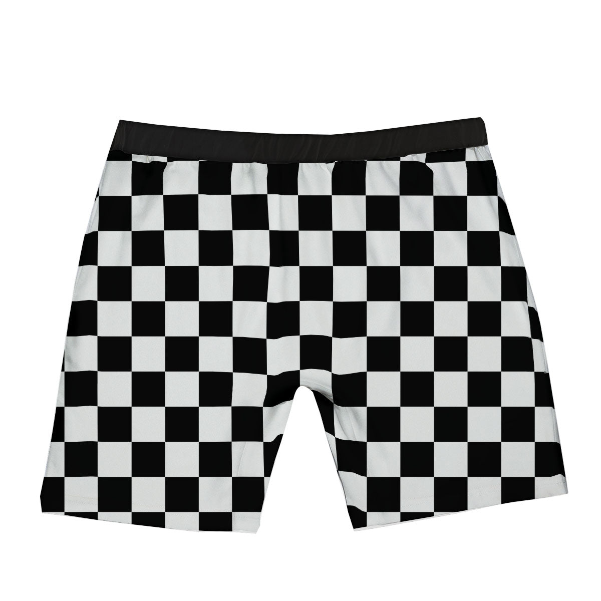 Checkered White And Black Print Pattern Boxer Briefs-grizzshop