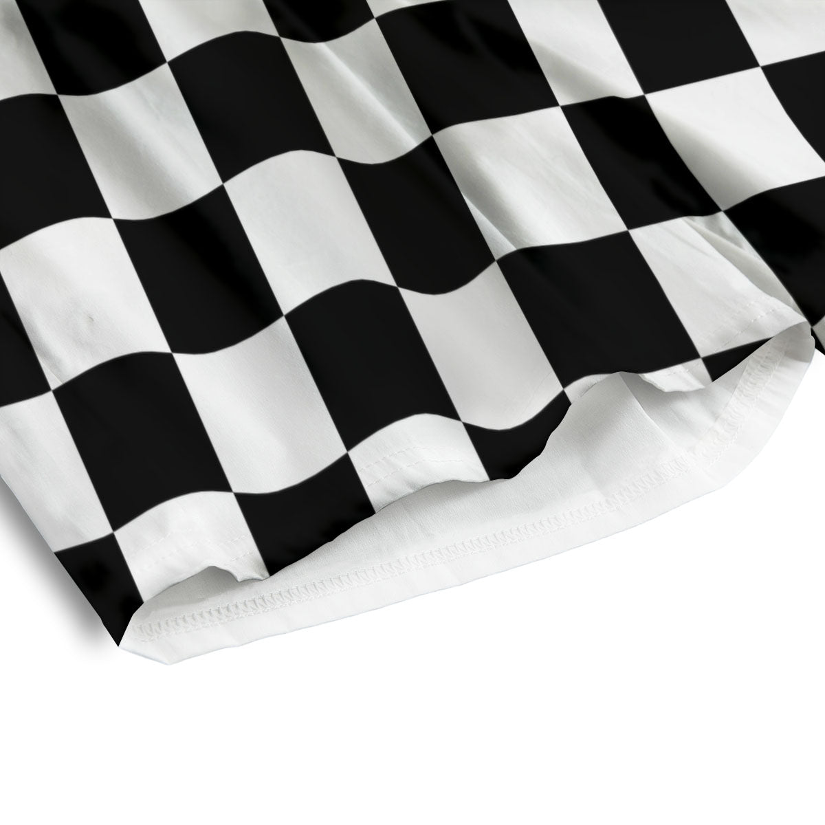 Checkered White And Black Print Pattern Men's Athletic Shorts