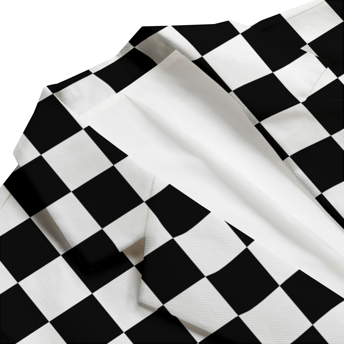 Checkered White And Black Print Pattern Men's Blazer-grizzshop