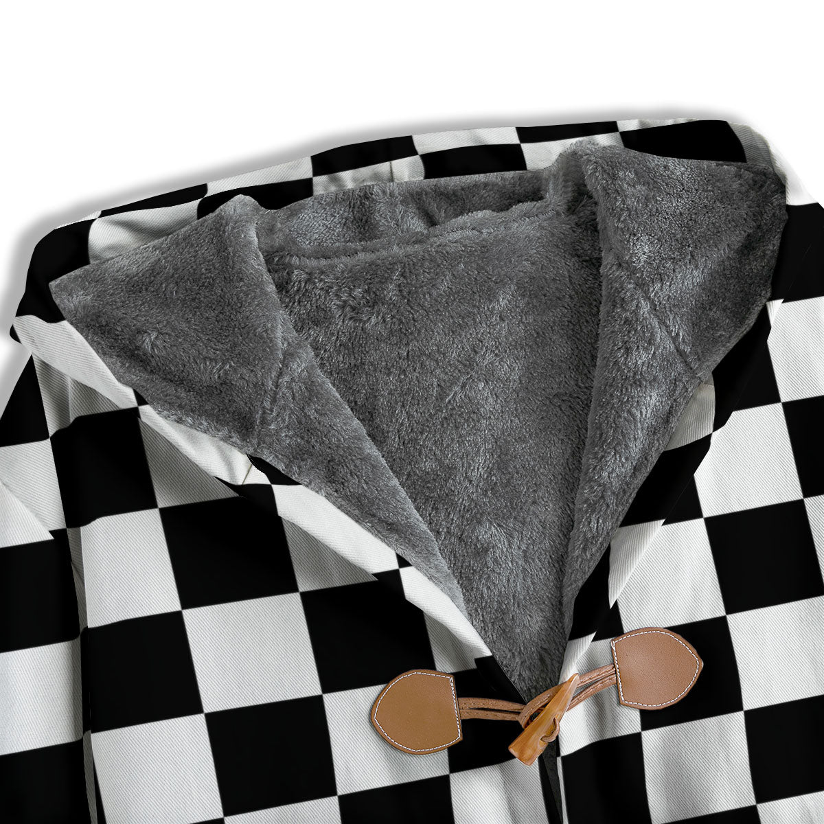 Checkered White And Black Print Pattern Men's Windbreaker Jacket-grizzshop