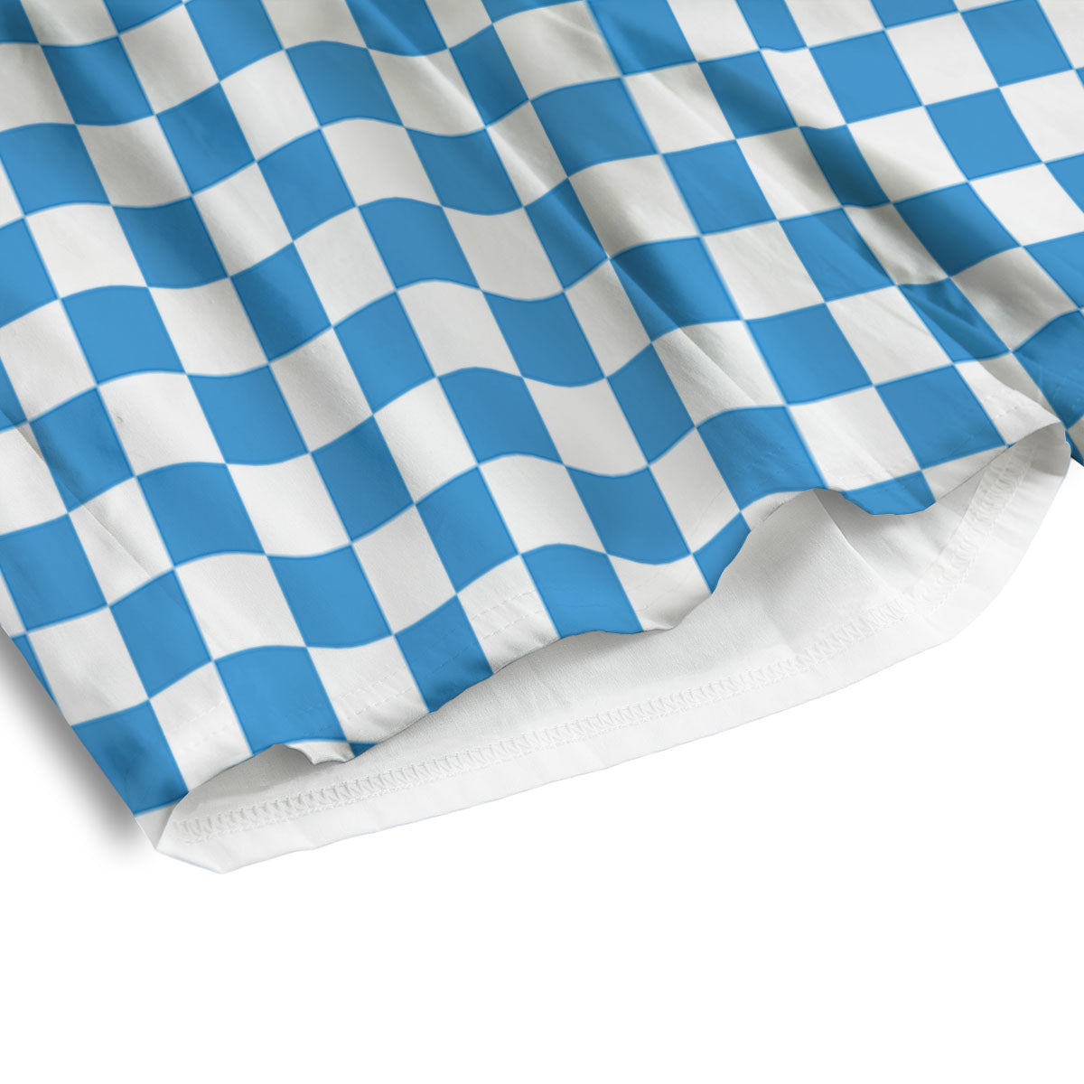 Checkered White And Blue Print Pattern Men's Athletic Shorts