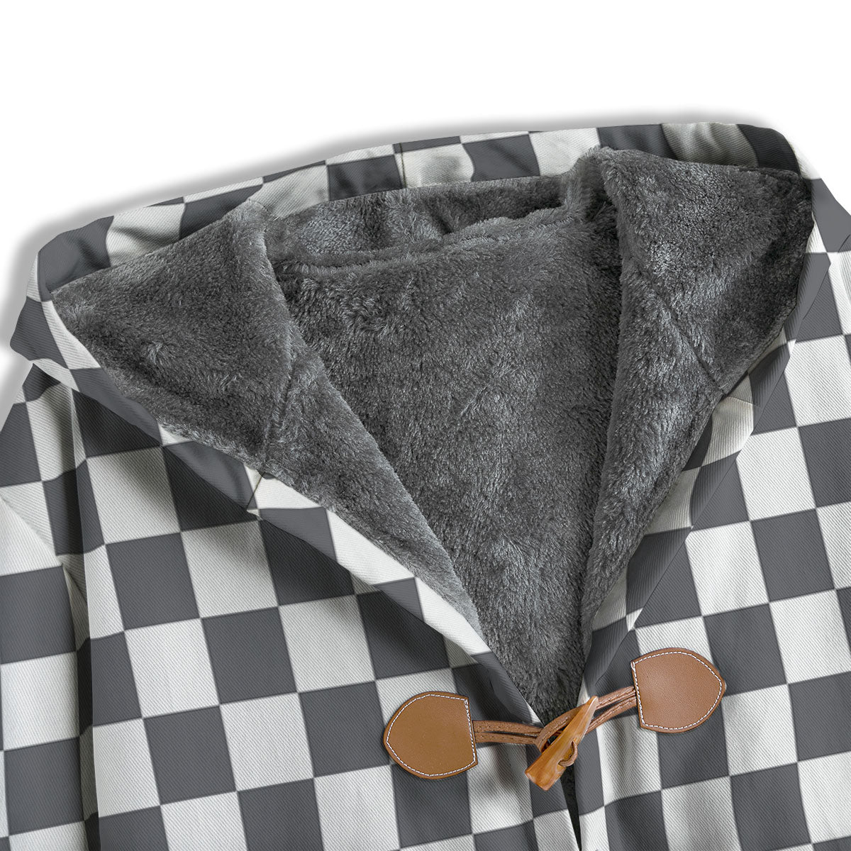 Checkered White And Grey Print Pattern Men's Windbreaker Jacket-grizzshop