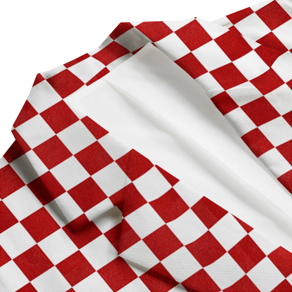 Checkered White And Red Print Pattern Men's Blazer-grizzshop