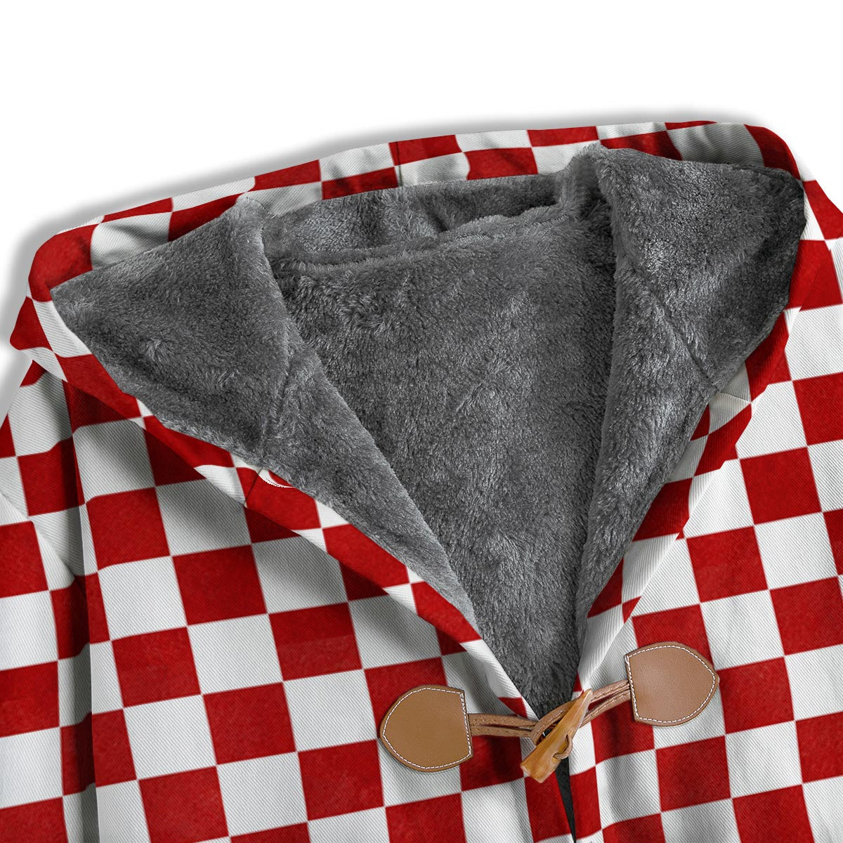 Checkered White And Red Print Pattern Men's Windbreaker Jacket-grizzshop
