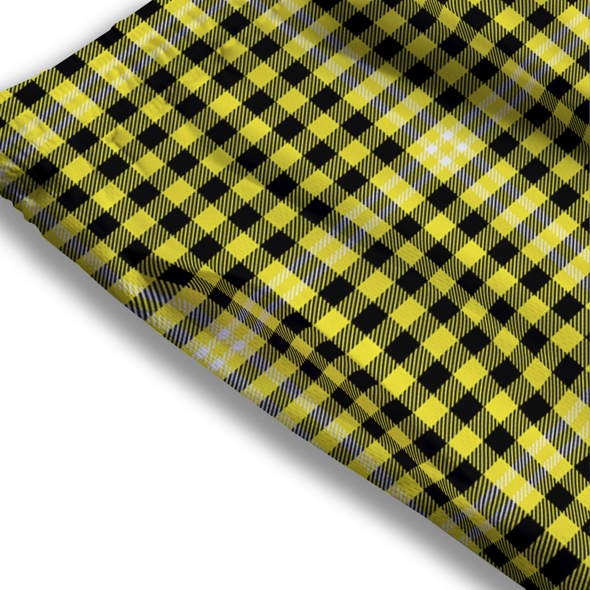 Checkered Yellow And Black Print Pattern Mesh Shorts