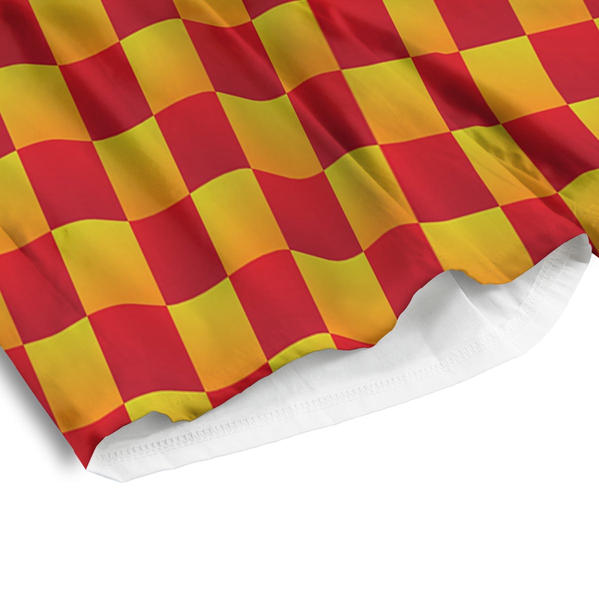 Checkered Yellow And Red Print Pattern Men's Athletic Shorts