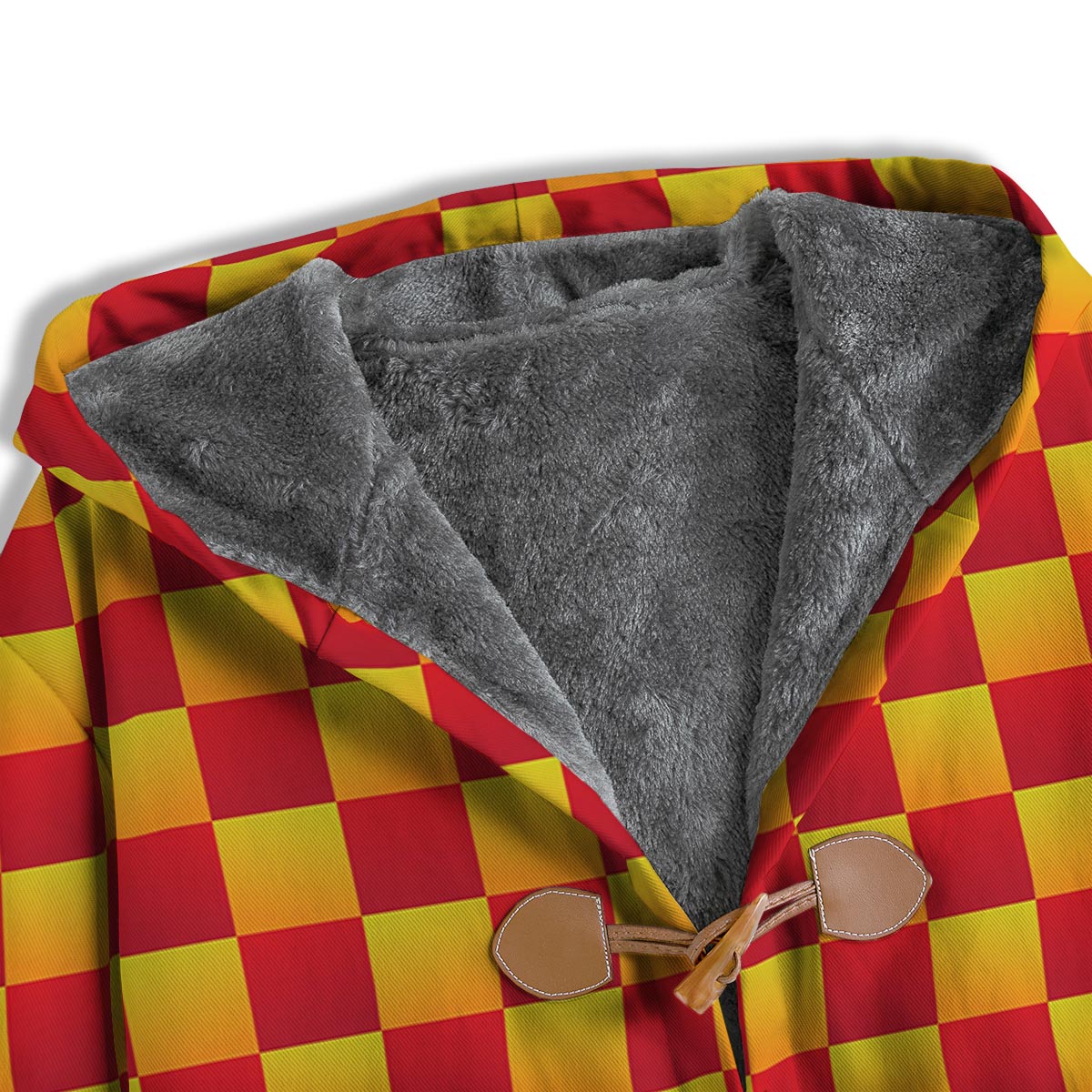 Checkered Yellow And Red Print Pattern Men's Windbreaker Jacket-grizzshop