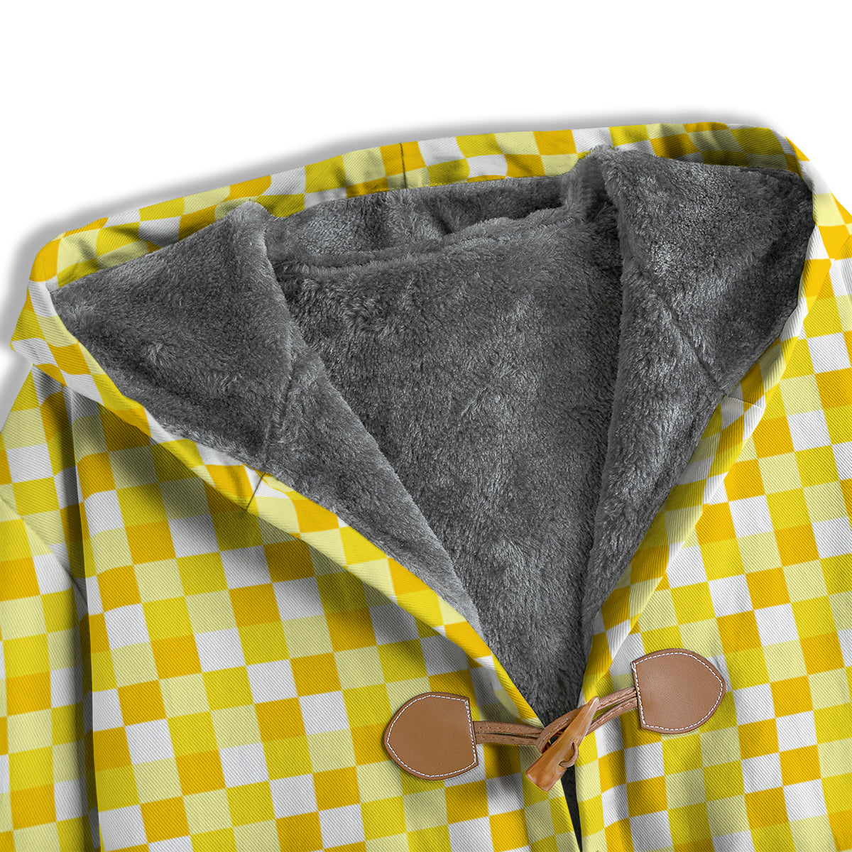 Checkered Yellow And White Print Pattern Men's Windbreaker Jacket-grizzshop