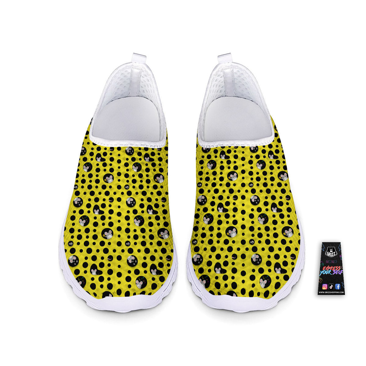 Cheese Cartoon Print Pattern Nurse Shoes-grizzshop