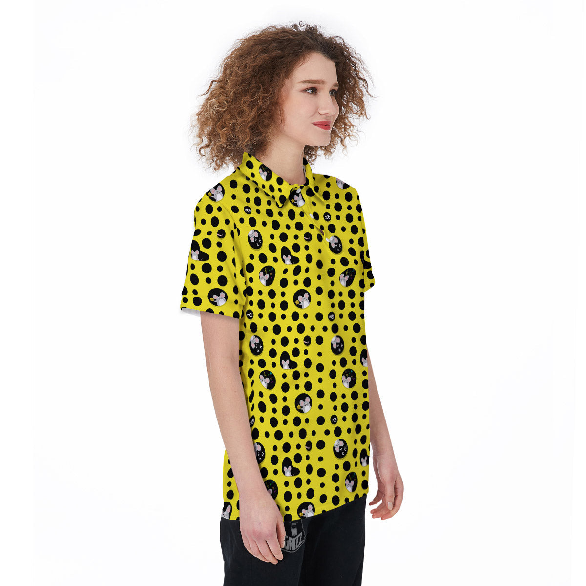 Cheese Cartoon Print Pattern Women's Golf Shirts-grizzshop