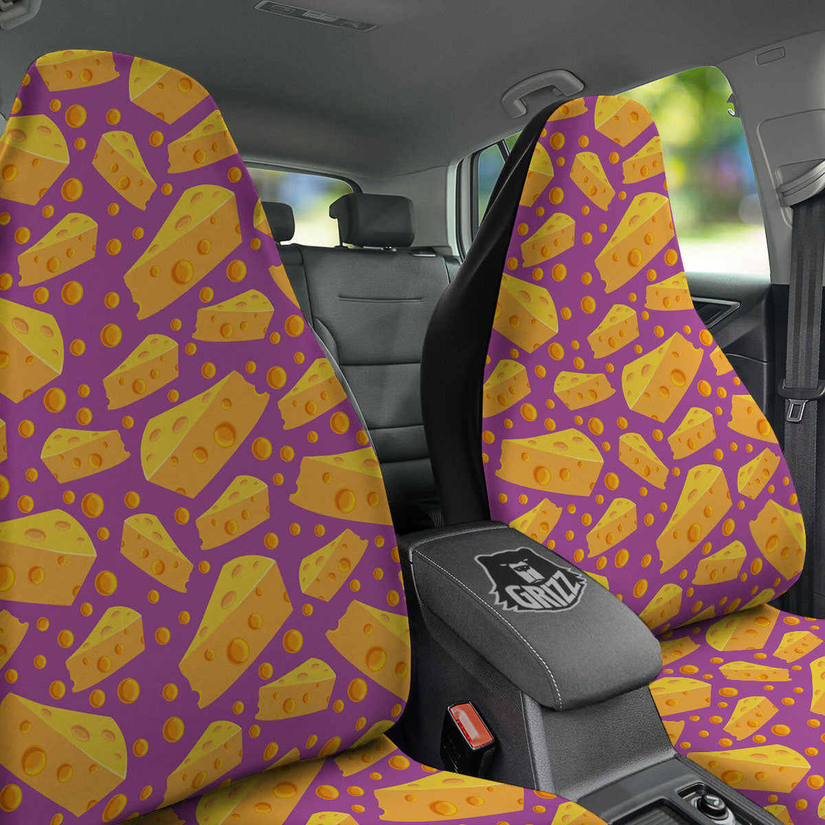 Cheese Holes And Purple Print Pattern Car Seat Covers-grizzshop