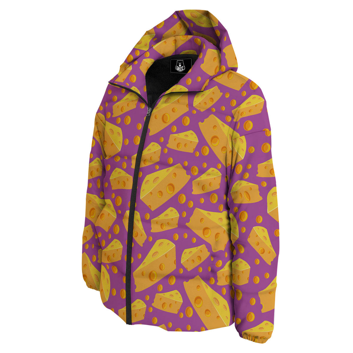 Cheese Holes And Purple Print Pattern Down Jacket-grizzshop