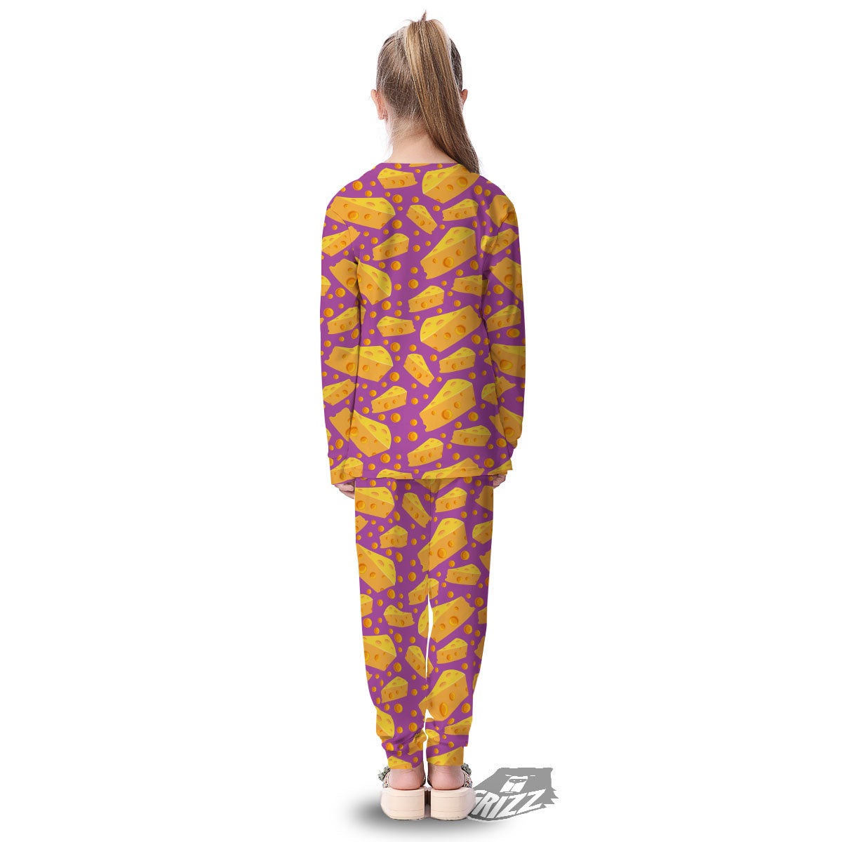 Cheese Holes And Purple Print Pattern Kid's Pajamas-grizzshop