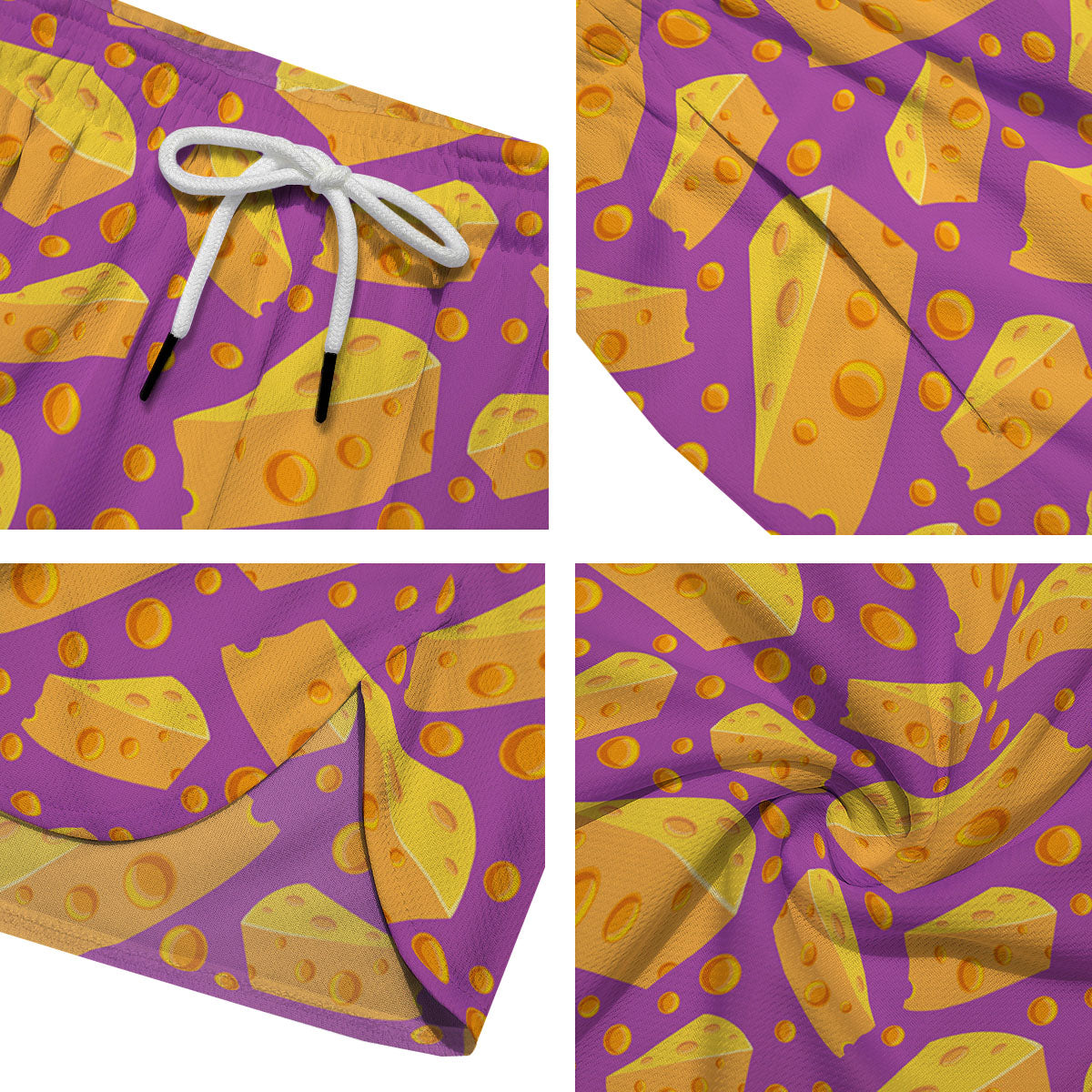 Cheese Holes And Purple Print Pattern Men's Running Shorts-grizzshop