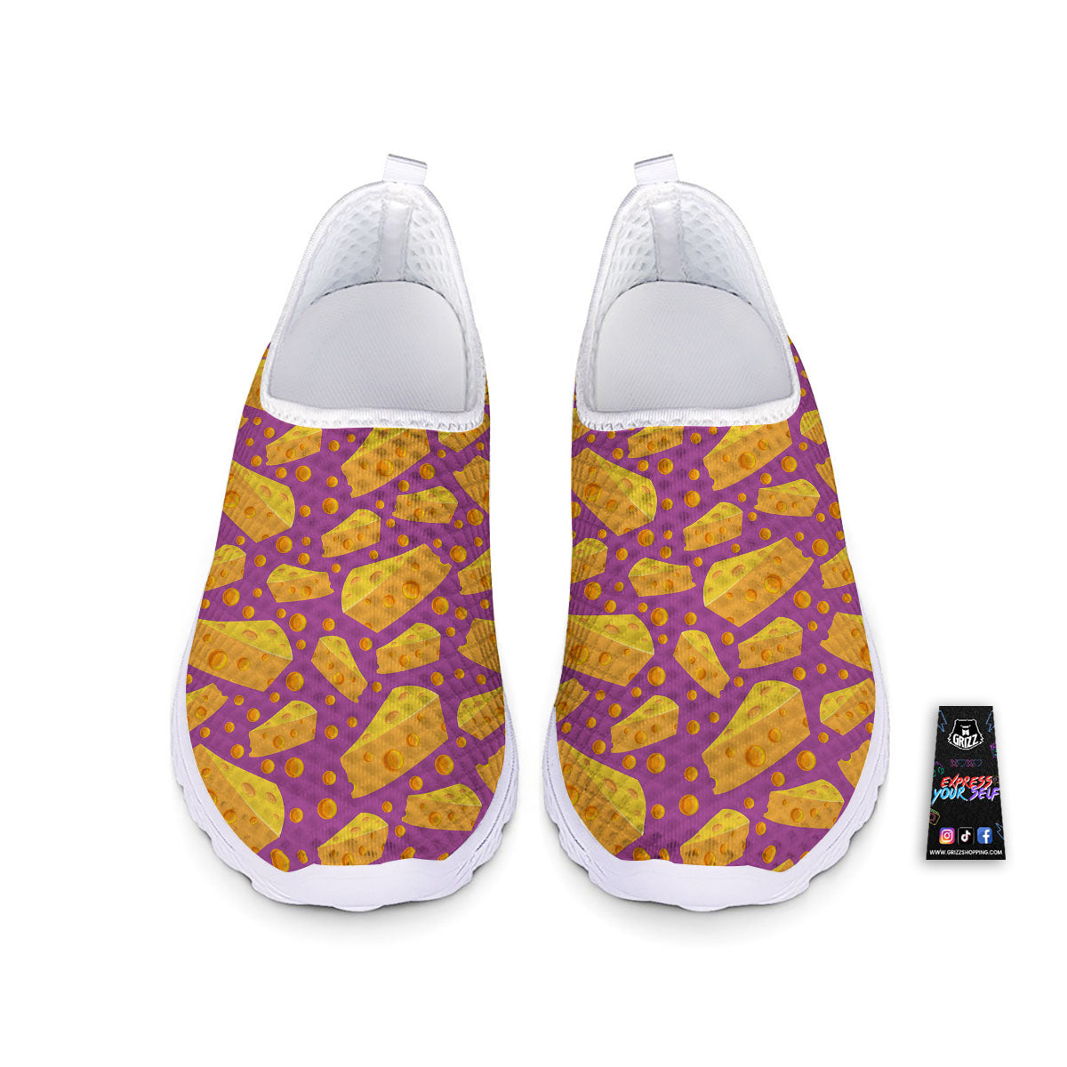 Cheese Holes And Purple Print Pattern Nurse Shoes-grizzshop