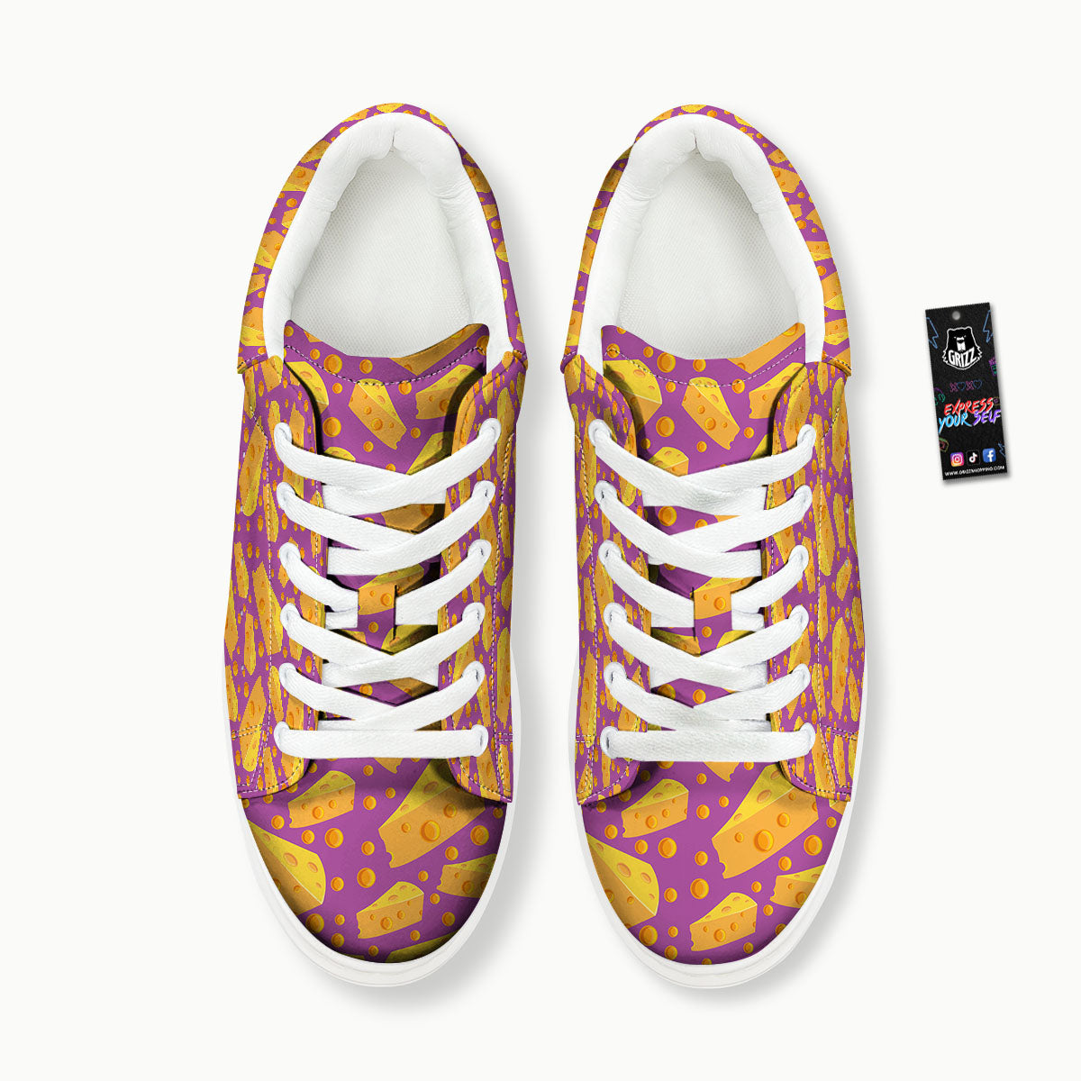 Cheese Holes And Purple Print Pattern Platform Shoes-grizzshop