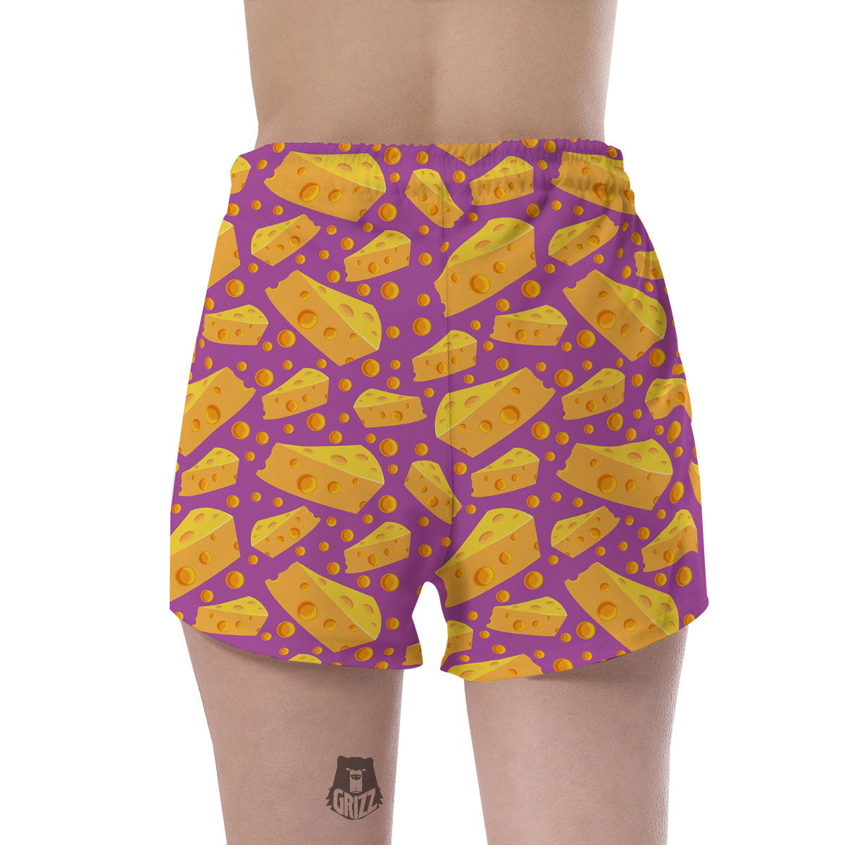 Cheese Holes And Purple Print Pattern Women's Shorts-grizzshop