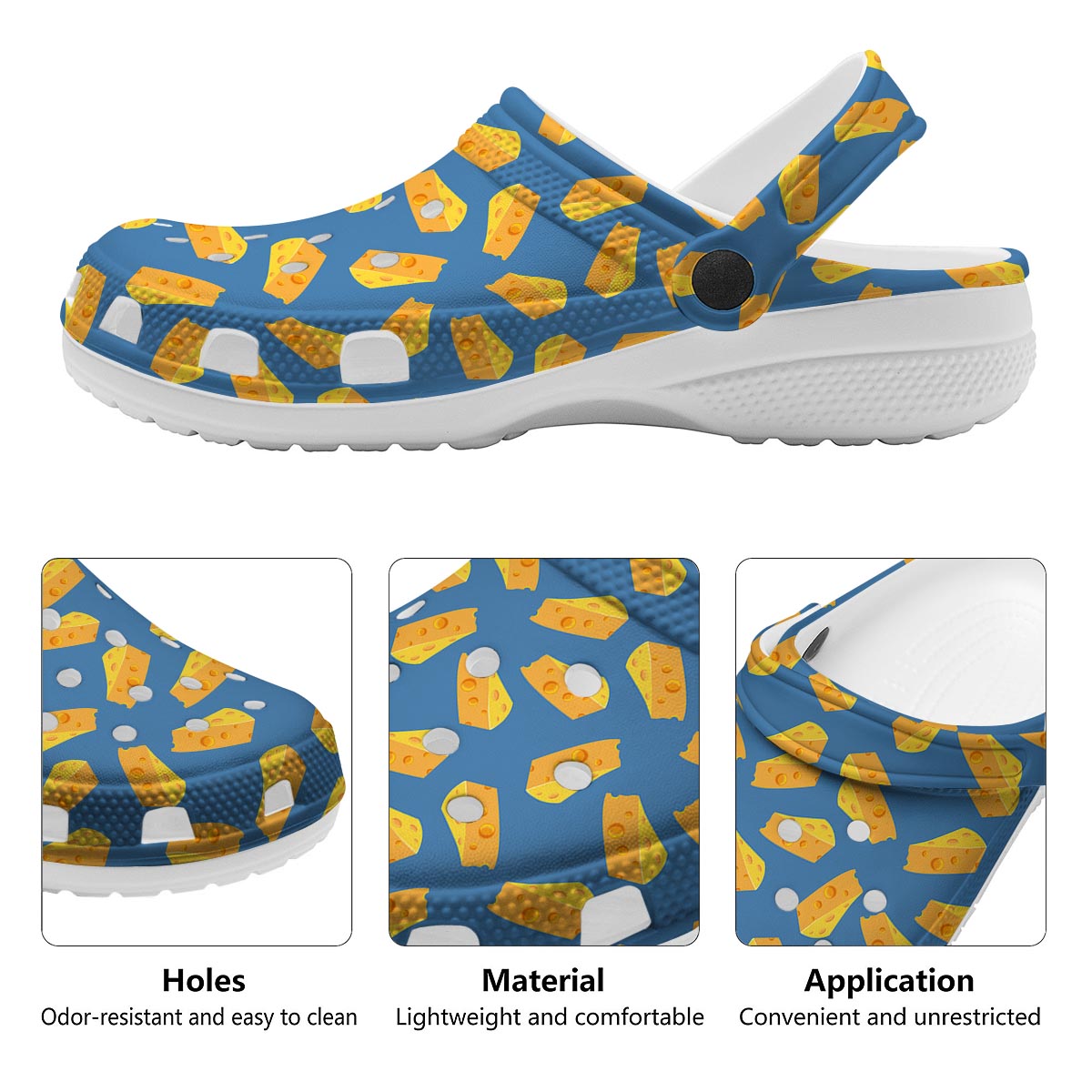 Cheese Slice Print Pattern Clog-grizzshop