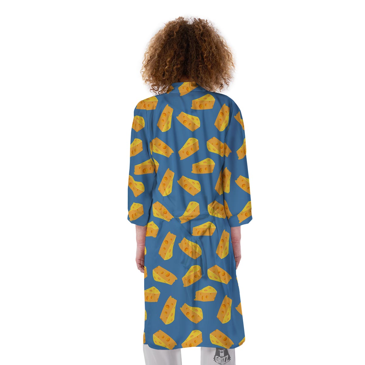 Cheese Slice Print Pattern Kimono-grizzshop
